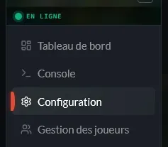 Minecraft Onglet configuration