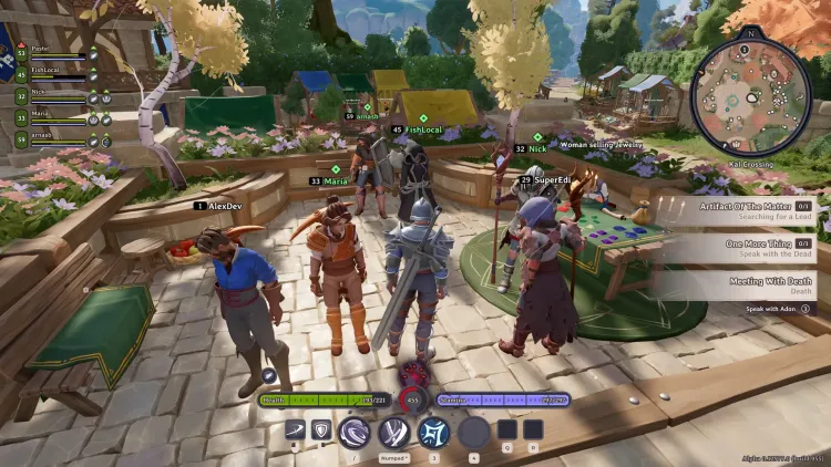 Everlast: Undying Tale – groupe de joueurs sur une place de Kal Crossing